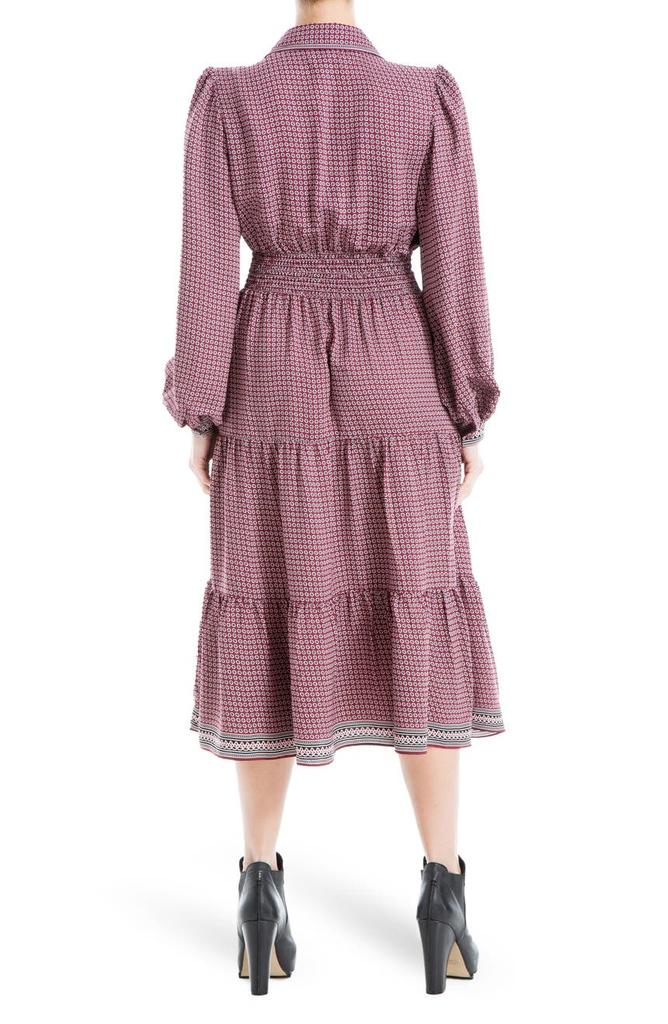Matte Satin Tiered Midi Dress商品第2张图片规格展示