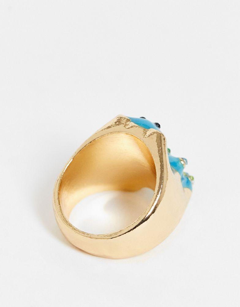 商品Reclaimed Vintage|Reclaimed Vintage inspired chunky ring with teddy bear in gold,价格¥38,第5张图片详细描述