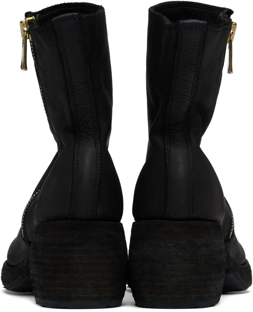 商品YOHJI YAMAMOTO|黑色 Guidi 联名 Calf Grain Oblique Side Zip 踝靴,价格¥28908,第2张图片详细描述