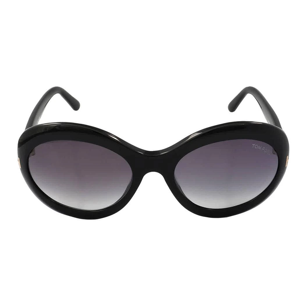 商品Tom Ford|Liya Smoke Gradient Round Ladies Sunglasses FT0918 01B 60,价格¥1414,第2张图片详细描述