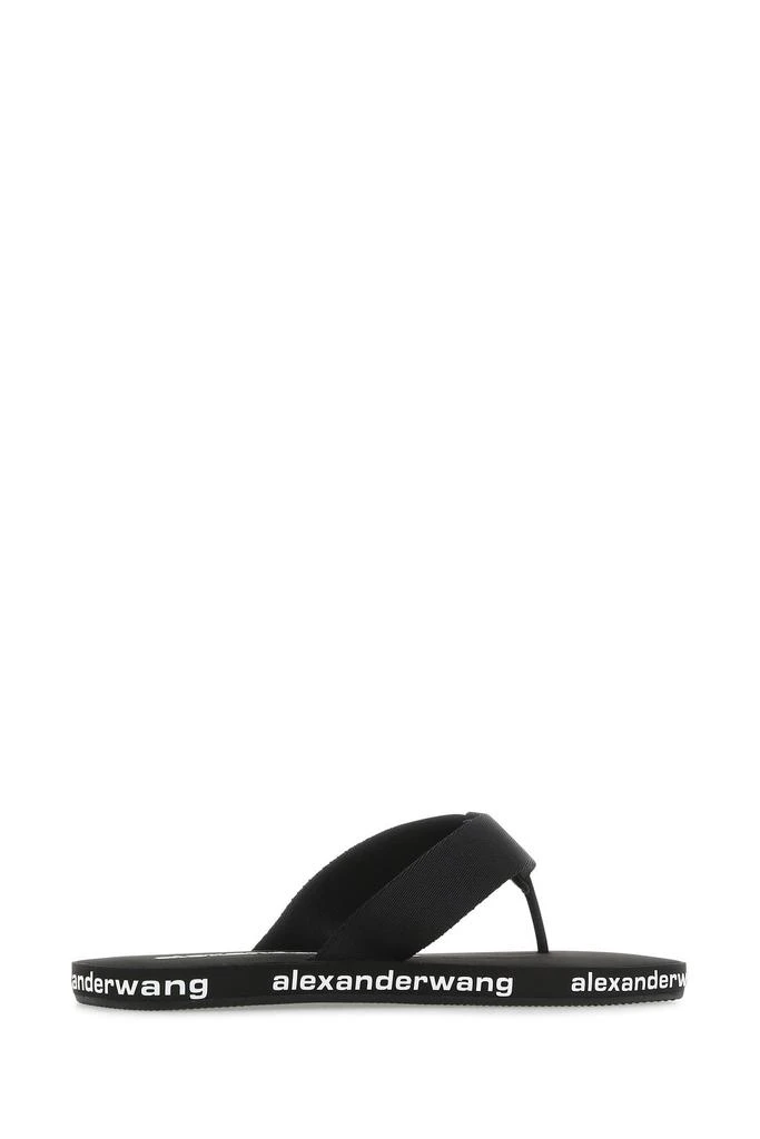 商品Alexander Wang|Black nylon Aw thong slippers,价格¥1728,第2张图片详细描述