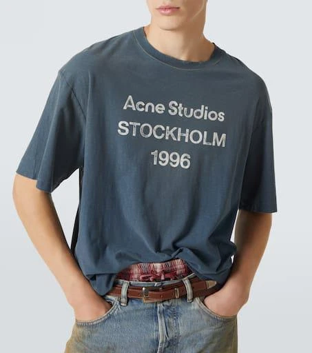 商品Acne Studios|Logo棉质与大麻纤维T恤,价格¥3075,第5张图片详细描述