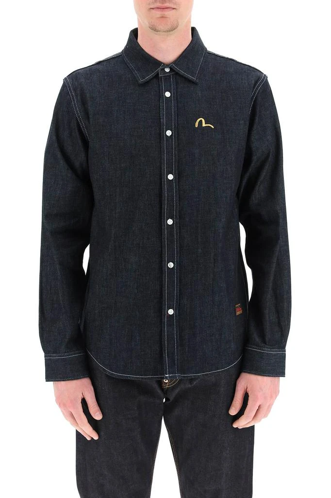 商品Evisu|Evisu denim shirt with komainu frame foil,价格¥1341,第2张图片详细描述