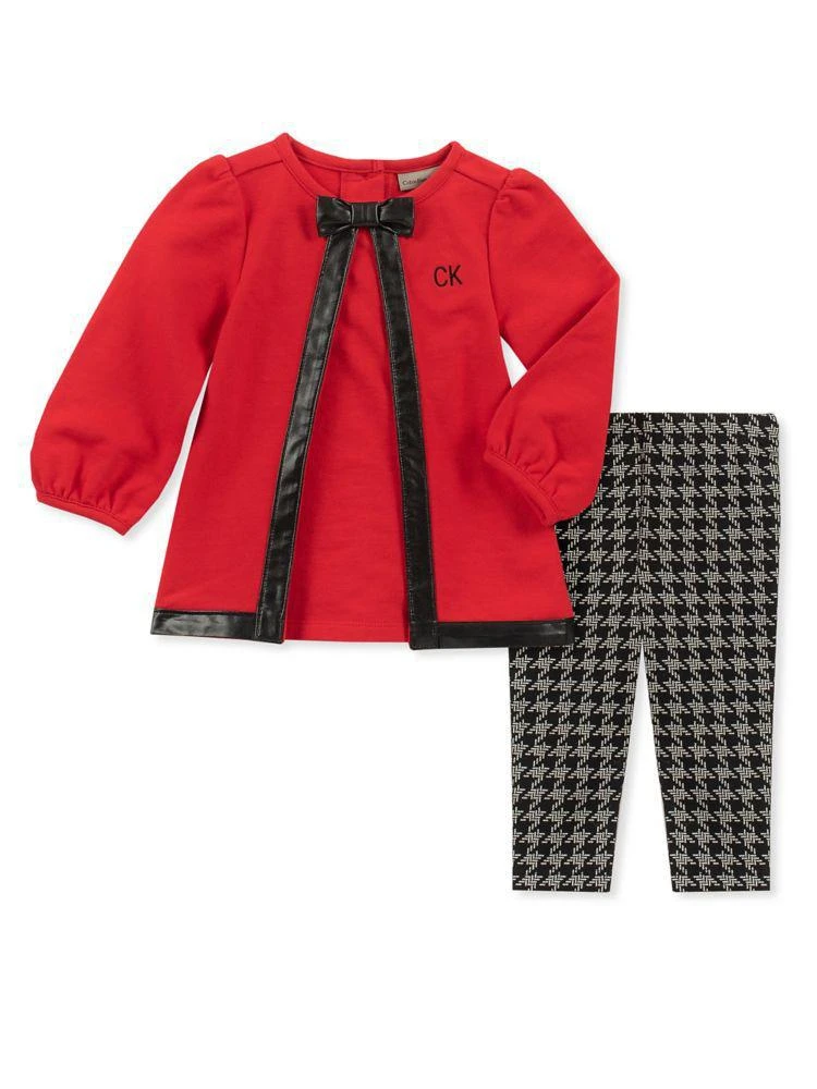 商品Calvin Klein|Baby Girl's 2-Piece Leather Trimmed Tunic &amp; Leggings Set,价格¥114,第2张图片详细描述