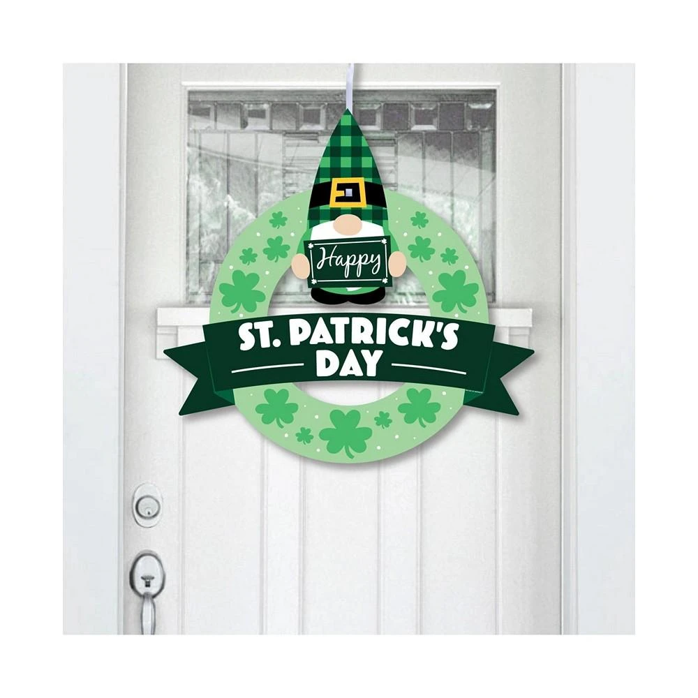 商品Big Dot of Happiness|Irish Gnomes - Outdoor St. Patrick's Day Party Decor - Front Door Wreath,价格¥299,第1张图片