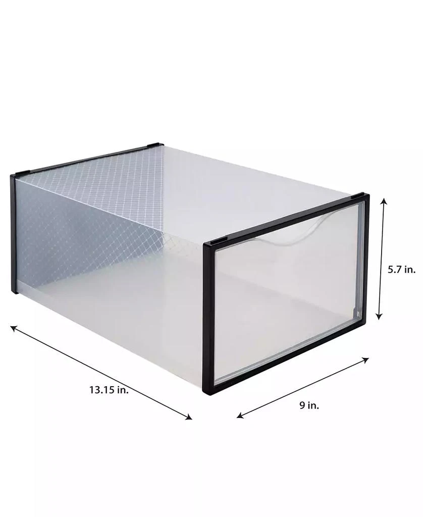 商品Simplify|Set of 12 Stackable Shoe Boxes in Black,价格¥303,第2张图片详细描述