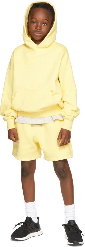 商品Essentials|Kids Yellow Fleece Pullover Hoodie,价格¥372,第1张图片