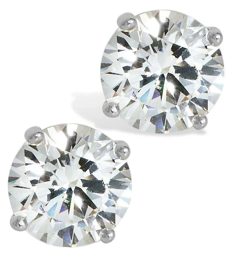 商品Savvy Cie Jewels|14Kt White Gold / Ss 7Mm Swarovski Crystal Stud Earrings,价格¥514,第1张图片