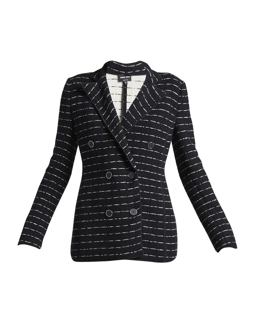 商品Giorgio Armani|Double-Breasted Jersey Jacquard Blazer Jacket,价格¥23139,第2张图片详细描述