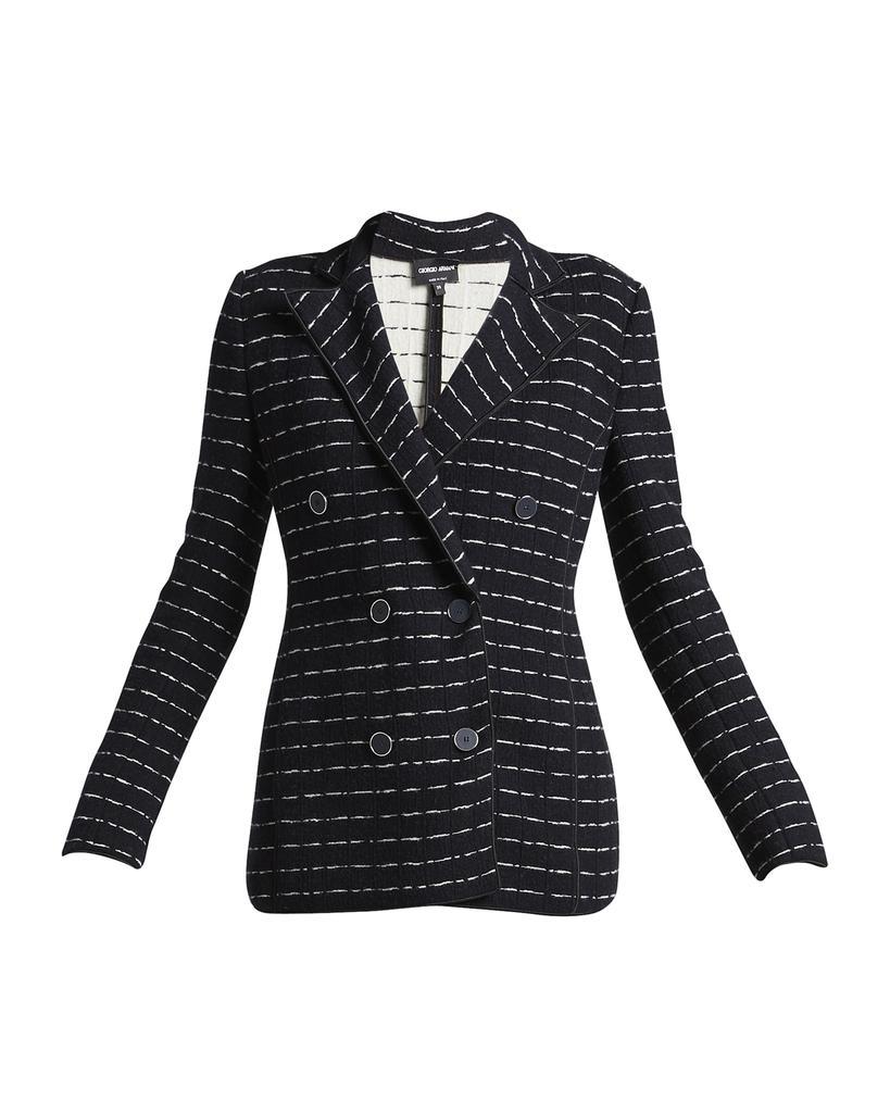 商品Giorgio Armani|Double-Breasted Jersey Jacquard Blazer Jacket,价格¥21422,第4张图片详细描述