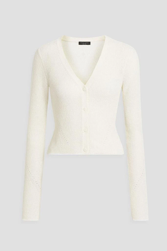 商品Rag & Bone|Soleil ribbed cotton-blend cardigan,价格¥743,第1张图片