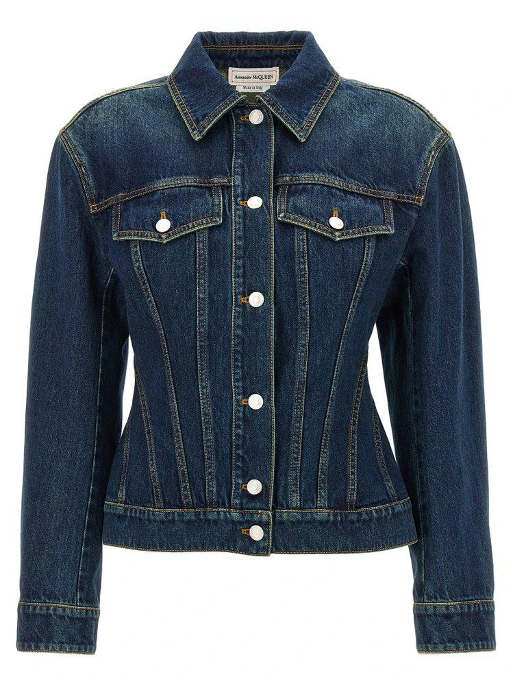 商品Alexander McQueen|Alexander McQueen Buttoned Denim Jacket,价格¥8401,第1张图片