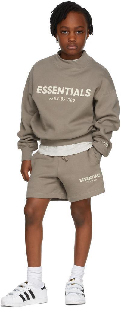 商品Essentials|Kids Taupe Logo Sweatshirt,价格¥270,第1张图片