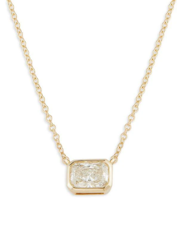 商品Saks Fifth Avenue|14K Yellow Gold & 0.75 TCW Lab-Grown Diamond Pendant Necklace,价格¥8401,第1张图片