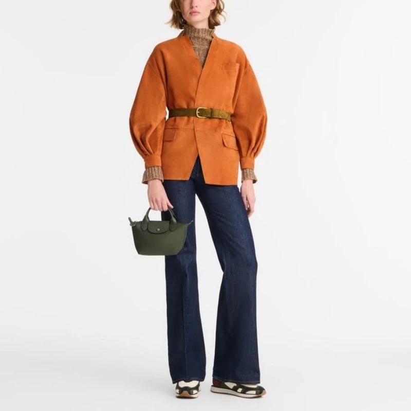 珑骧 女士LE PLIAGE CUIR系列迷你短柄皮质手提包饺子包L1500 987（香港仓发货） 商品