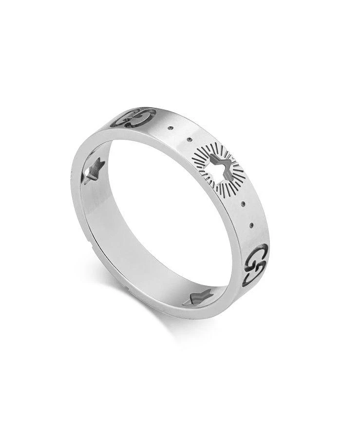 商品Gucci|18K White Gold Logo & Star Ring,价格¥9153,第2张图片详细描述