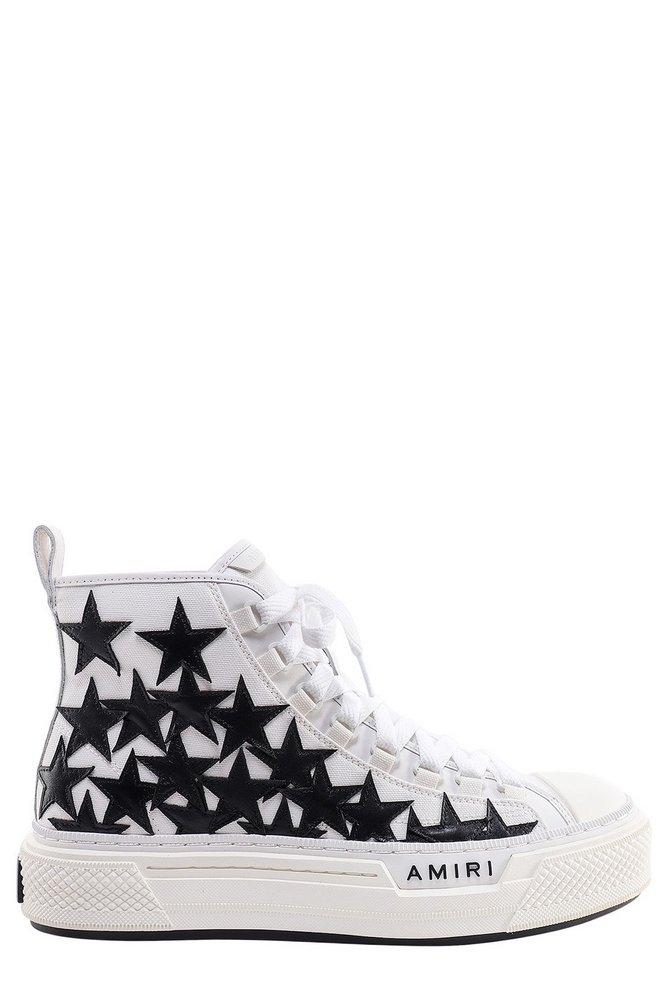 Amiri Star Patch High-Top Lace-Up Sneakers商品第1张图片规格展示