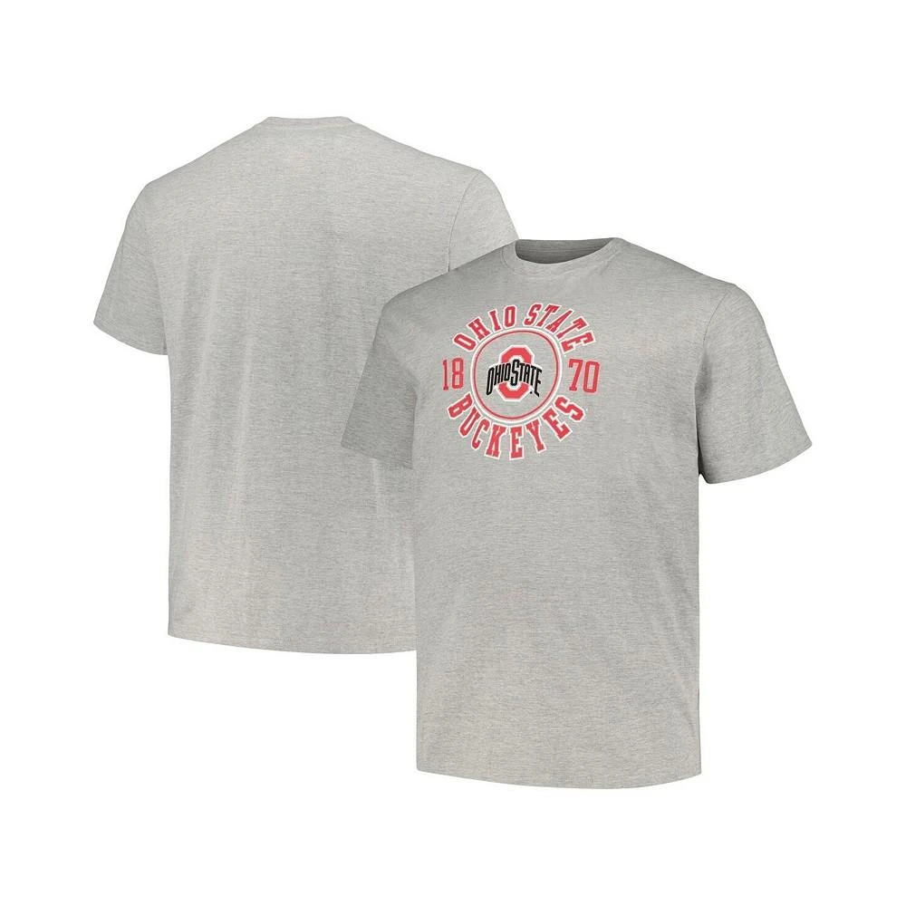 商品CHAMPION|Men's Heather Gray Ohio State Buckeyes Big and Tall Circle Logo T-shirt,价格¥225,第1张图片