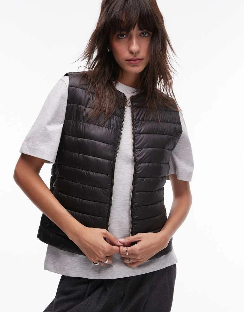 商品Mango|Mango water repellent padded gilet in black,价格¥319,第1张图片