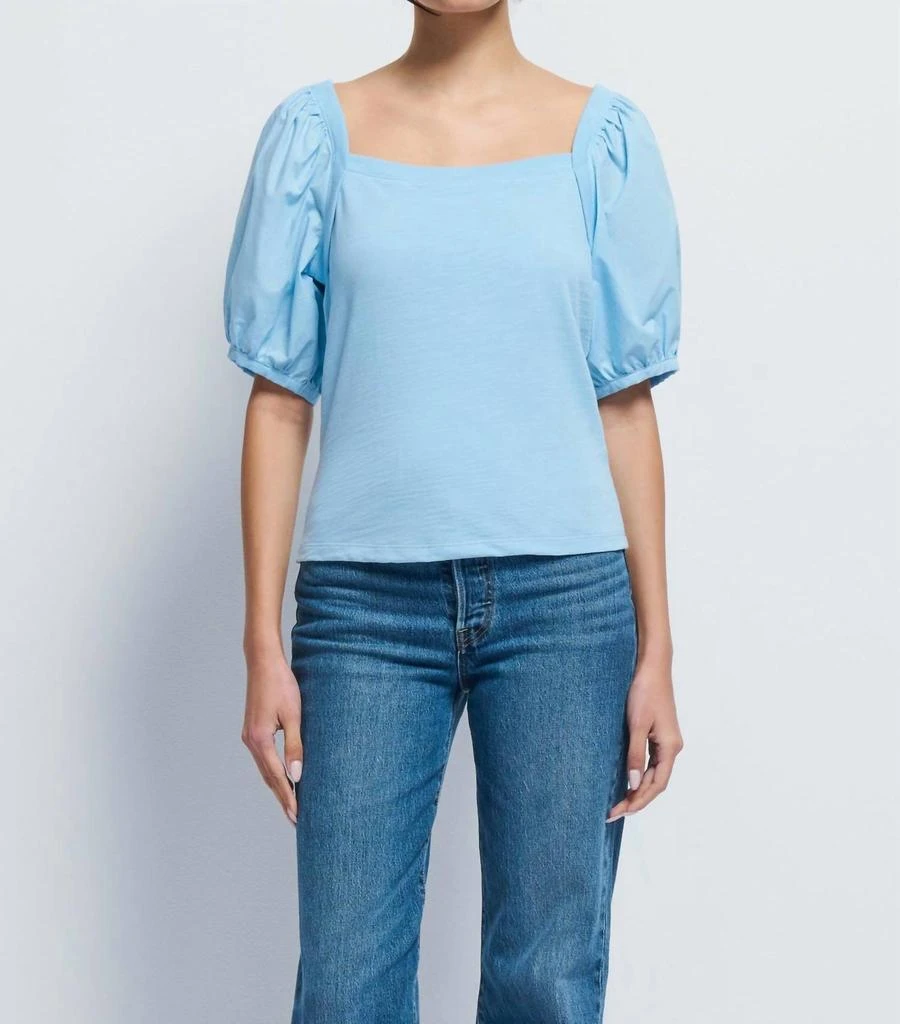 商品Nation LTD|Naya Square Neck Puff Sleeve Top In Powder Blue,价格¥538,第2张图片详细描述