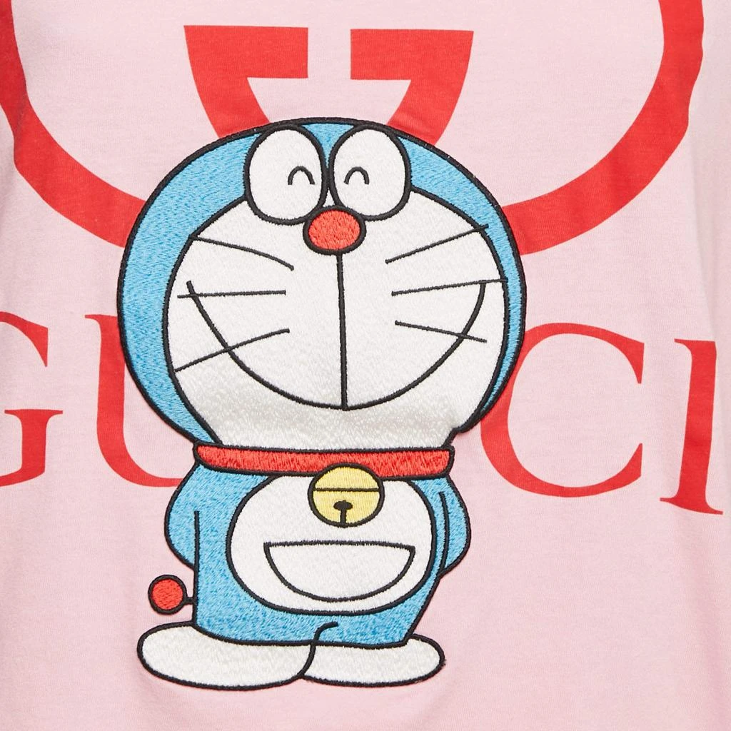 商品[二手商品] Gucci|Gucci x Doraemon Pink Embroidered Jersey Crewneck T-Shirt XS,价格¥1696,第3张图片详细描述