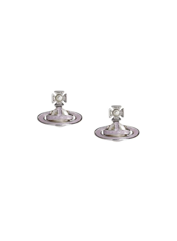商品Vivienne Westwood|Vivienne Westwood Simonetta Bas Relief Earrings - Silver/Creamrose Tone,价格¥1089,第1张图片
