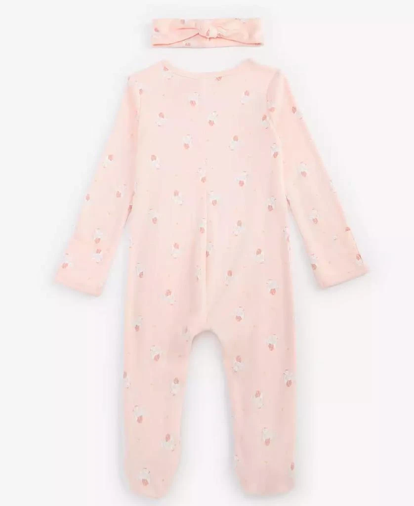 商品First Impressions|Baby Girls Tiny Dancer Cotton Footed Coverall & Headband, 2 Piece Set, Created for Macy's,价格¥78,第3张图片详细描述