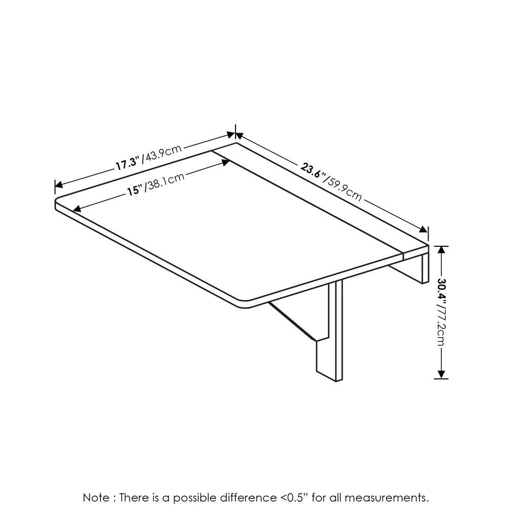 商品Furinno|Hermite Wall Mounting Folding Table, Espresso,价格¥538,第2张图片详细描述