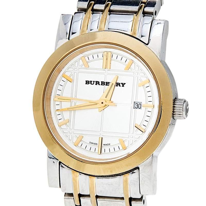 商品[二手商品] Burberry|Burberry Silver Two Tone Stainless Steel Heritage BU1359 Women's Wristwatch 28 mm,价格¥1955,第4张图片详细描述