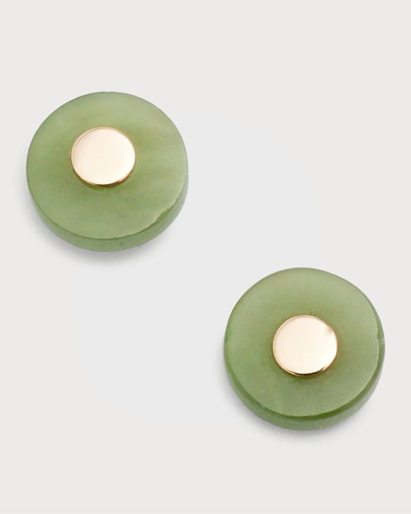 商品Ginette NY|Donut Jade Rose Gold Stud Earrings,价格¥3420,第1张图片