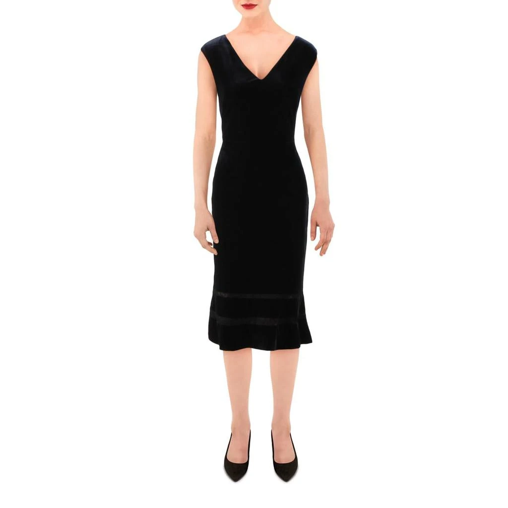 商品Ralph Lauren|Lauren Ralph Lauren Womens Beekman Velvet V-Neck Cocktail Dress,价格¥213,第1张图片