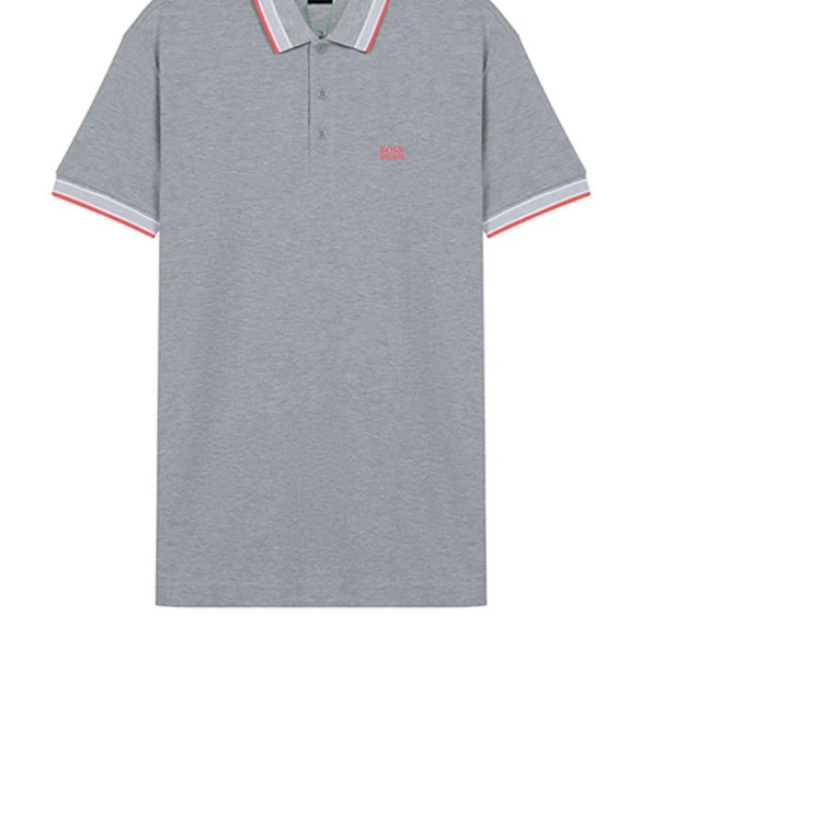 商品[国内直发] Hugo Boss|SS21 纯色领刺绣Logo印花短袖Polo衫 男款 灰色,价格¥1115,第6张图片详细描述