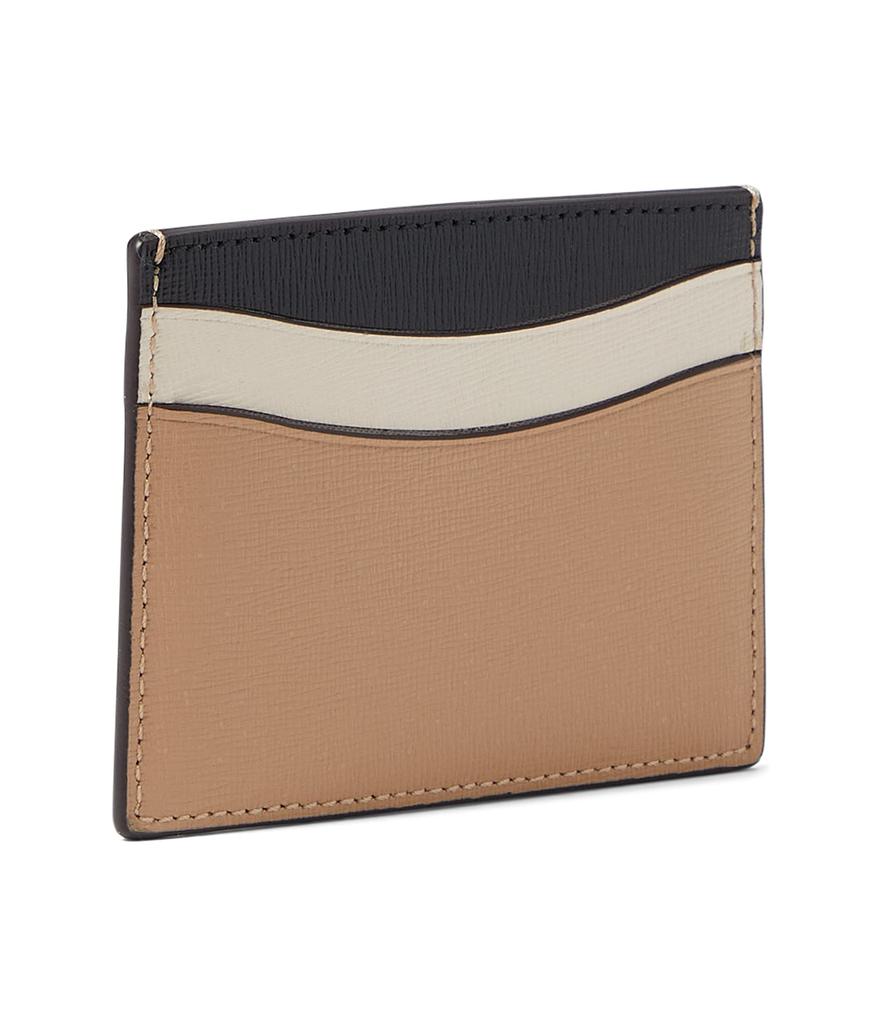 Morgan Color-Blocked Saffiano Leather Card Holder商品第2张图片规格展示