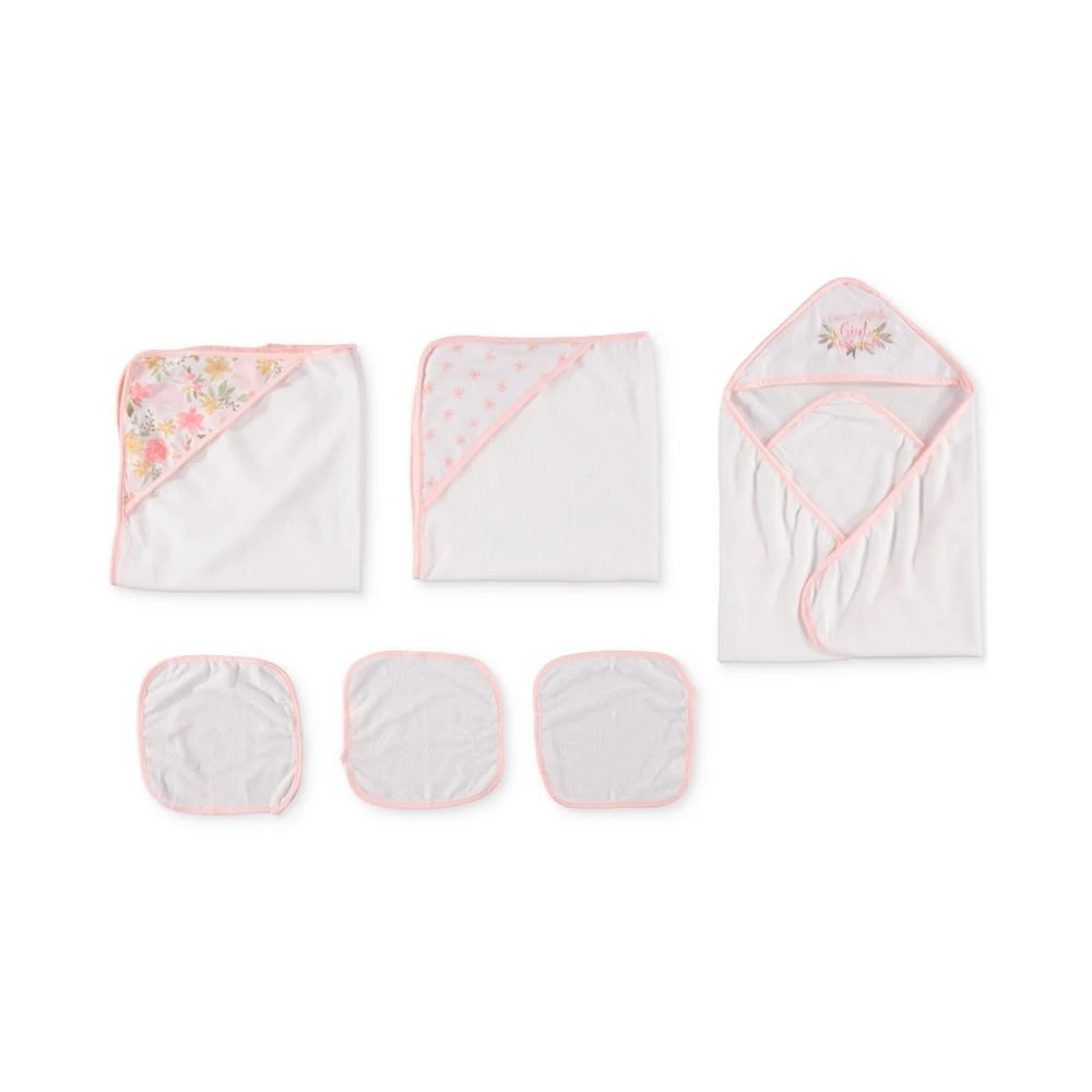 商品Chickpea|Baby Girls Hooded Bath Towel and Washcloth, 6 Piece Set,价格¥45,第5张图片详细描述