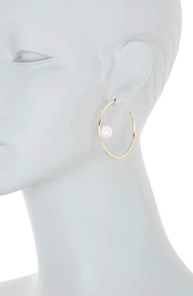 商品Cara|Imitation Pearl Hoop Earrings,价格¥48,第2张图片详细描述