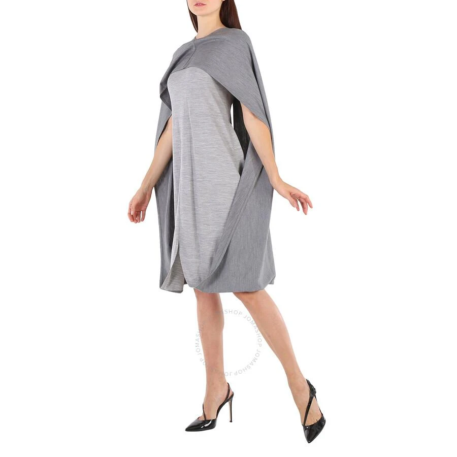 商品Burberry|Cloud Grey Wool-blend Cape Detail Dress,价格¥9757,第2张图片详细描述