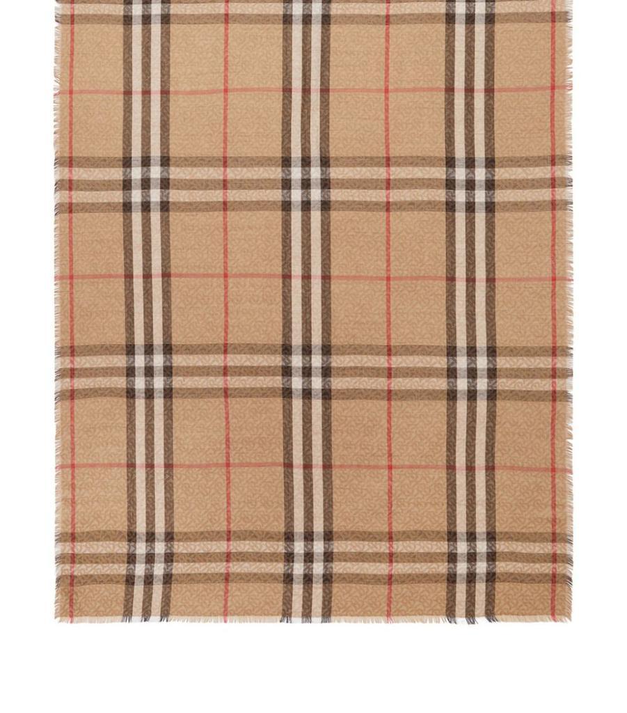 商品Burberry|Wool-Silk Vintage Monogram Scarf,价格¥3177,第5张图片详细描述