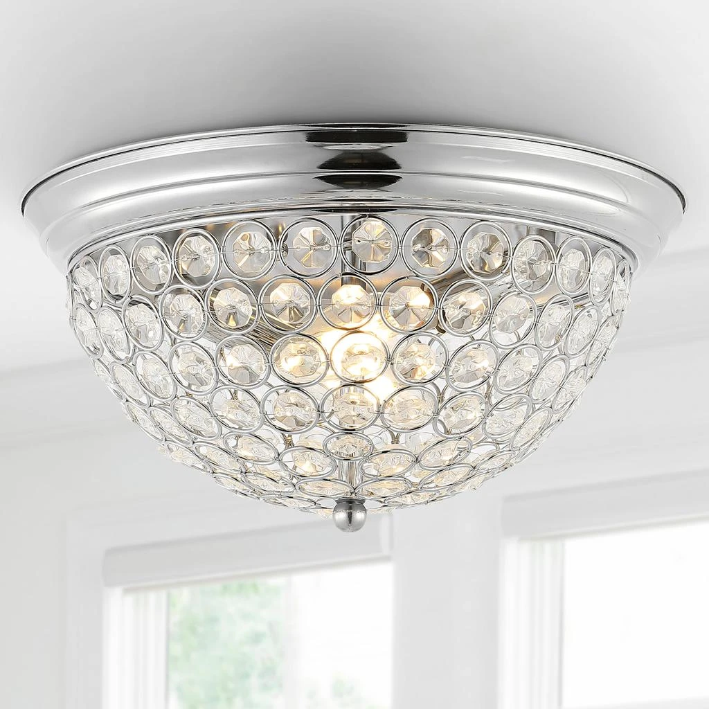商品JONATHAN Y|Malia 12" 1-Light Traditional Transitional Iron LED Flush Mount,价格¥1316,第1张图片
