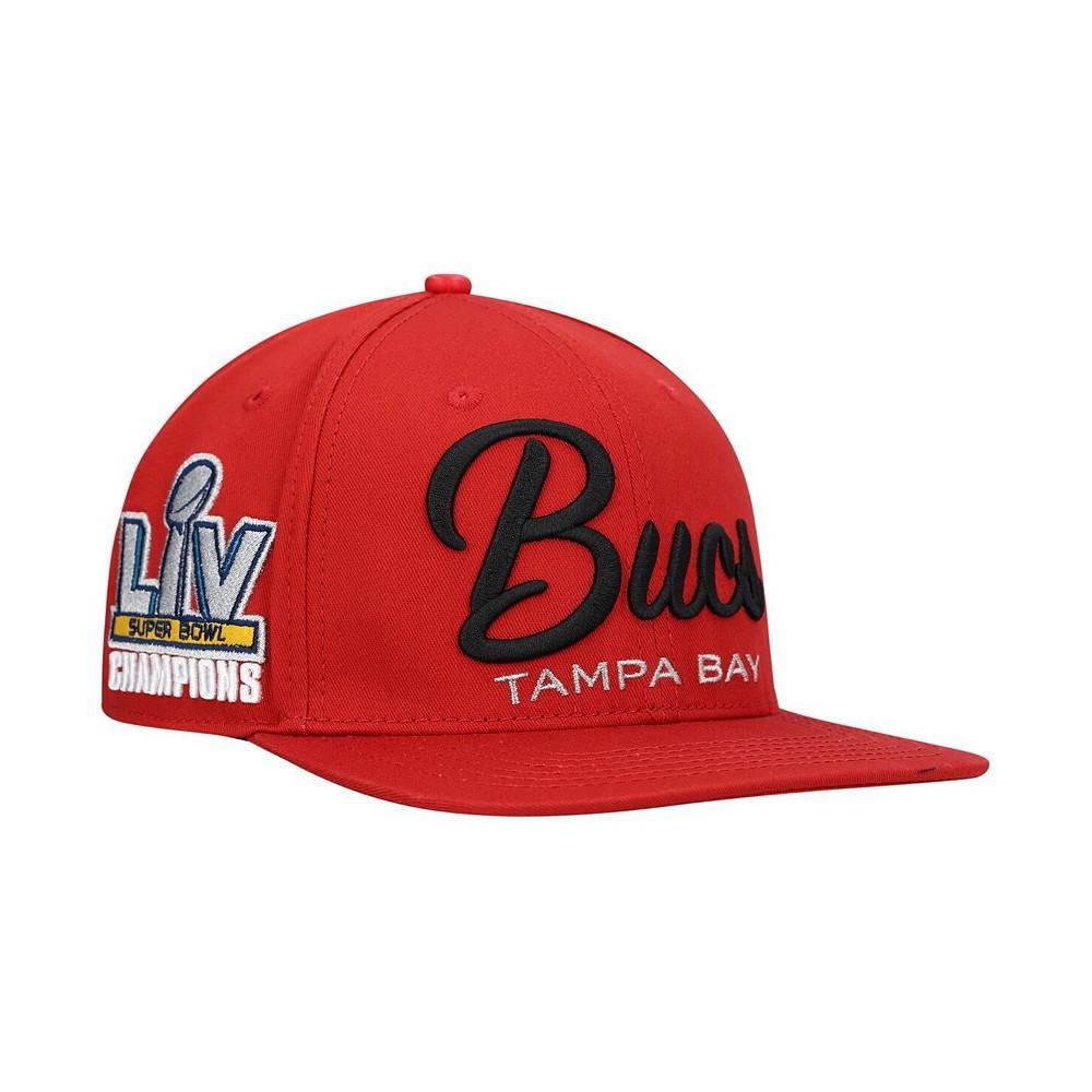 商品Pro Standard|Men's Red Tampa Bay Buccaneers LV Super Bowl Champions Script Wordmark Snapback Hat,价格¥297,第1张图片