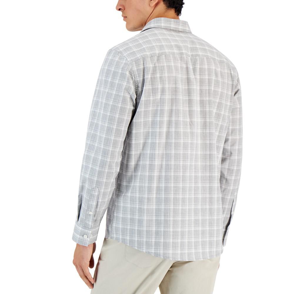 Men's Caro Classic-Fit Long-Sleeve Plaid Print Shirt, Created for Macy's商品第2张图片规格展示