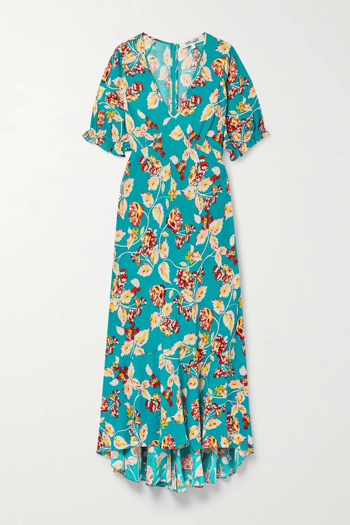 商品Diane von Furstenberg|Orla 花卉印花双绉中长连衣裙  - US2,价格¥784,第1张图片