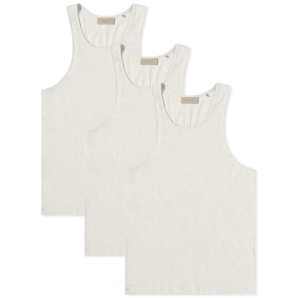 商品Essentials|Fear of God ESSENTIALS Tank - 3 Pack - Light Oatmeal,价格¥855,第1张图片