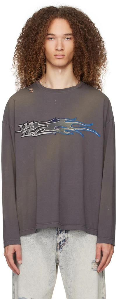 商品We11done|Gray Faded Long Sleeve T-Shirt,价格¥4161,第1张图片