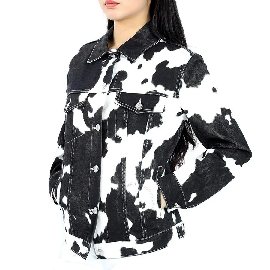 商品Burberry|Black Pattern Prestwick Cow Print Denim Jacket,价格¥1822,第2张图片详细描述