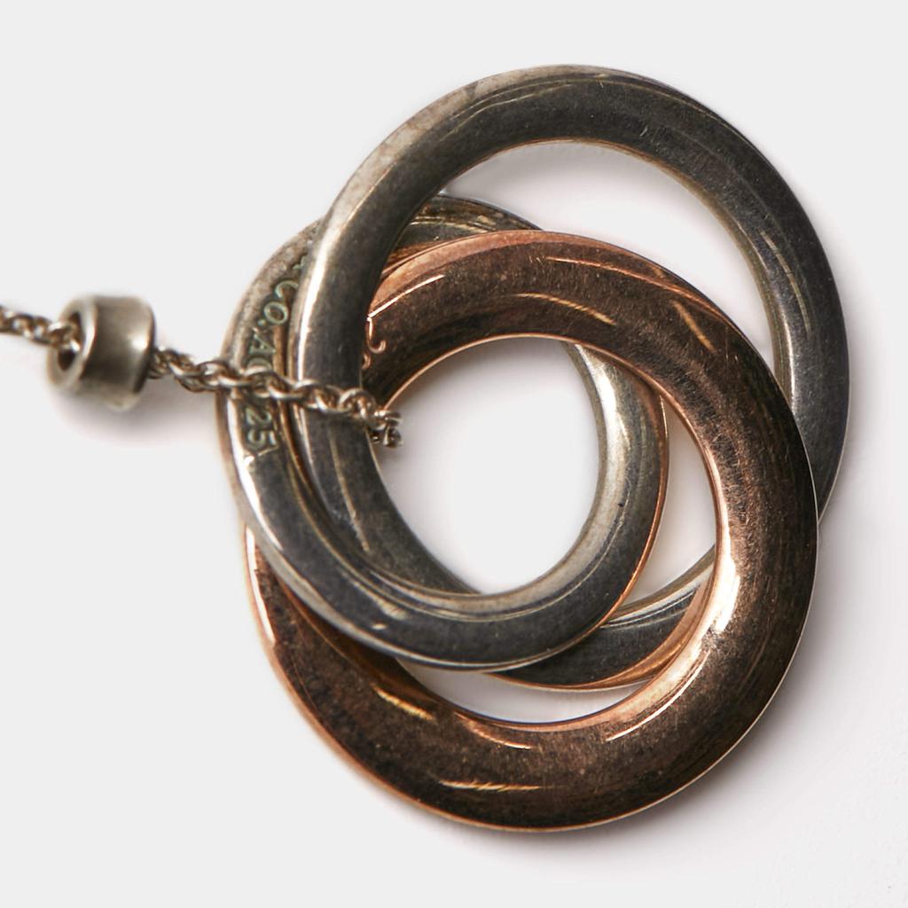 Tiffany & Co. 1837 Interlocking Circles Rubedo Sterling Silver Pendant Necklace商品第4张图片规格展示