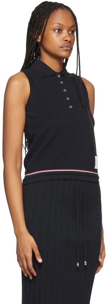 商品Thom Browne|Navy Ottoman Knit Polo,价格¥1545,第2张图片详细描述