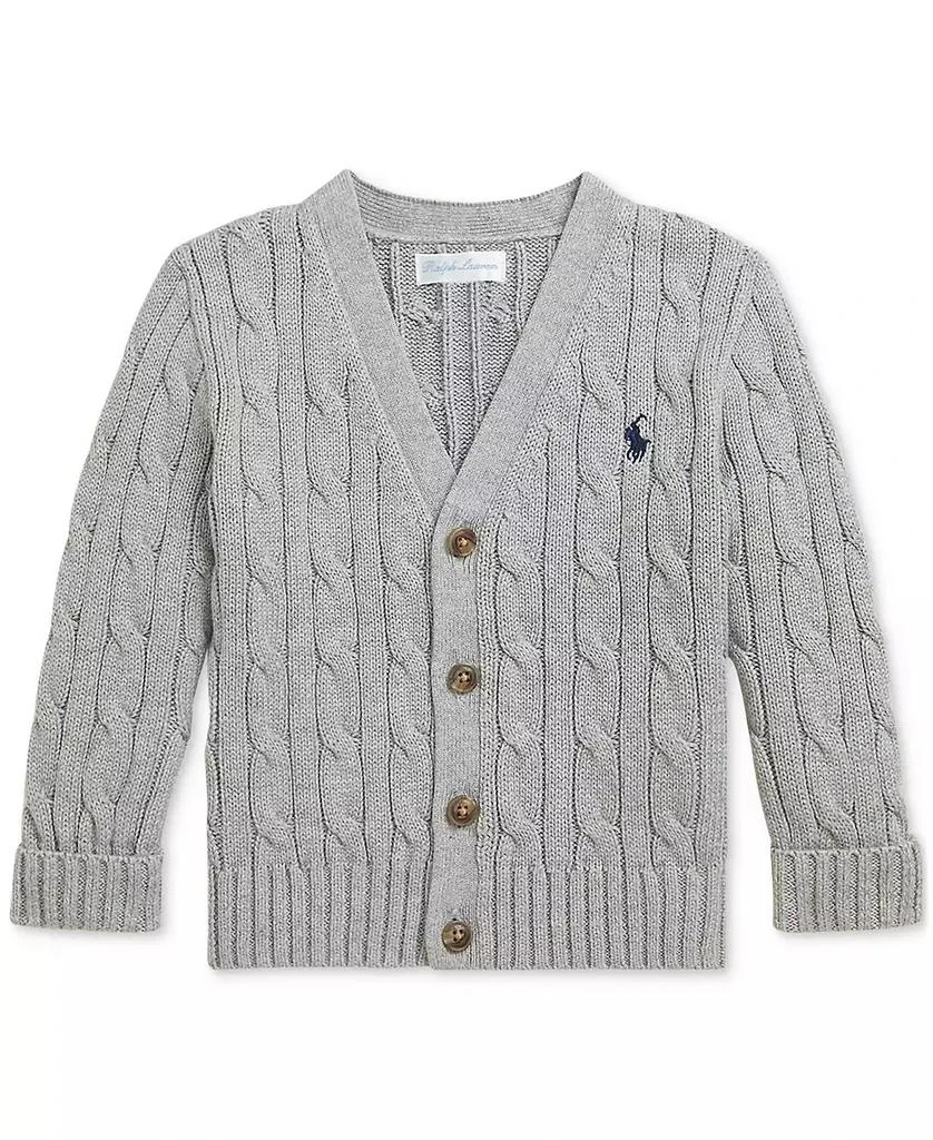 商品Ralph Lauren|Baby Cotton Cable-Knit Cardigan,价格¥415,第1张图片