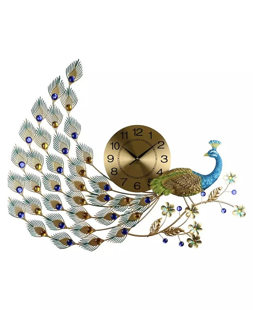 商品Three Star|Glorious Peacock Wall Clock,价格¥1008,第1张图片