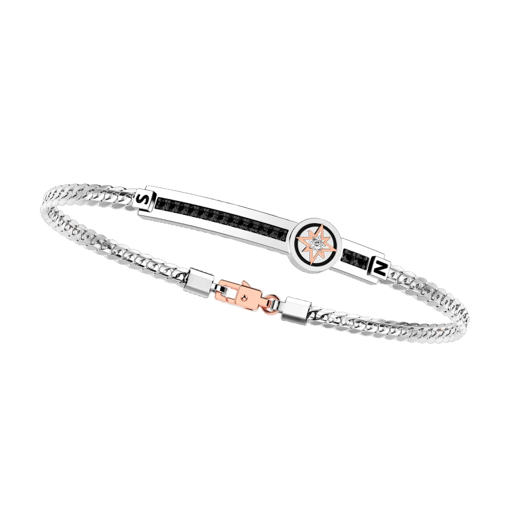 商品Zancan|18K rose and white gold bracelet with diamonds.,价格¥16856,第1张图片