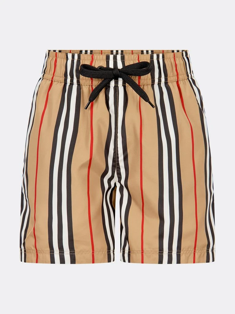 商品Burberry|Burberry Beige Boys Check Branded Swim Shorts,价格¥1309,第1张图片
